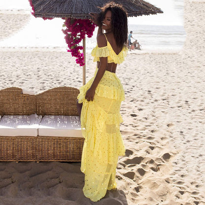 Vestido de mujer con lentejuelas para vacaciones y viajes