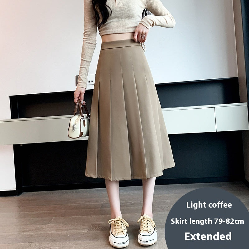 Women's Retro Skirt Khaki Autumn And Winter New Loose High Waist