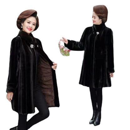 Middle-aged And Elderly Women's Dress Haining Fur Coat