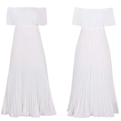 Women's Off-shoulder Pleated Dress