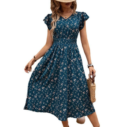 Elegante vestido floral para dama de temperamento