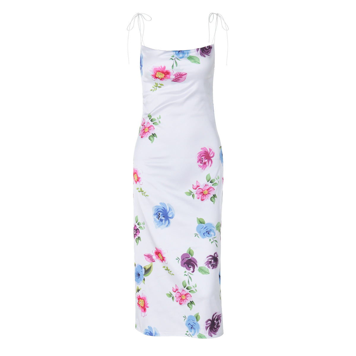 Flower Print Elegant Slim Strap Dress