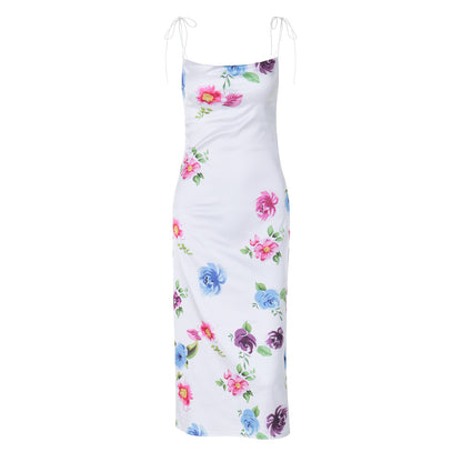 Flower Print Elegant Slim Strap Dress