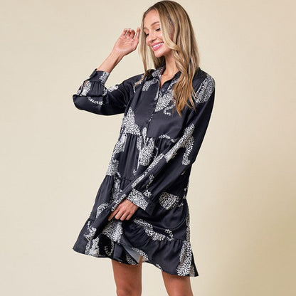 Short Skirt Autumn Long Sleeve Ruffled Loose Slimming And All-matching Fashion Dress Women