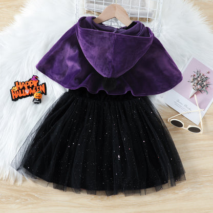 Conjunto de dos piezas de vestidos infantiles de moda para Halloween