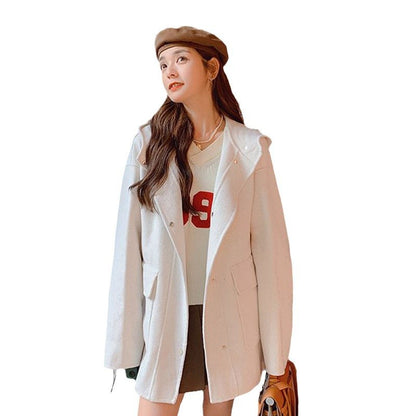 Korean Style Mid-length Casual Woolen Coat