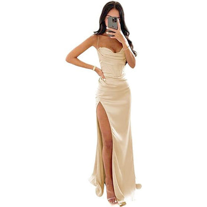 European And American Women's Clothing Sleeveless Camisole Evening Dress