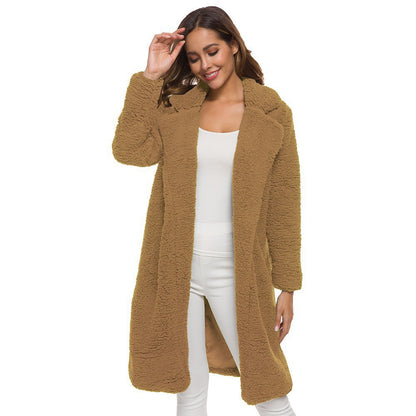 OtoñoInvierno Slim Mujer Solapa Manga Larga Color Sólido Calle Abrigo Ropa