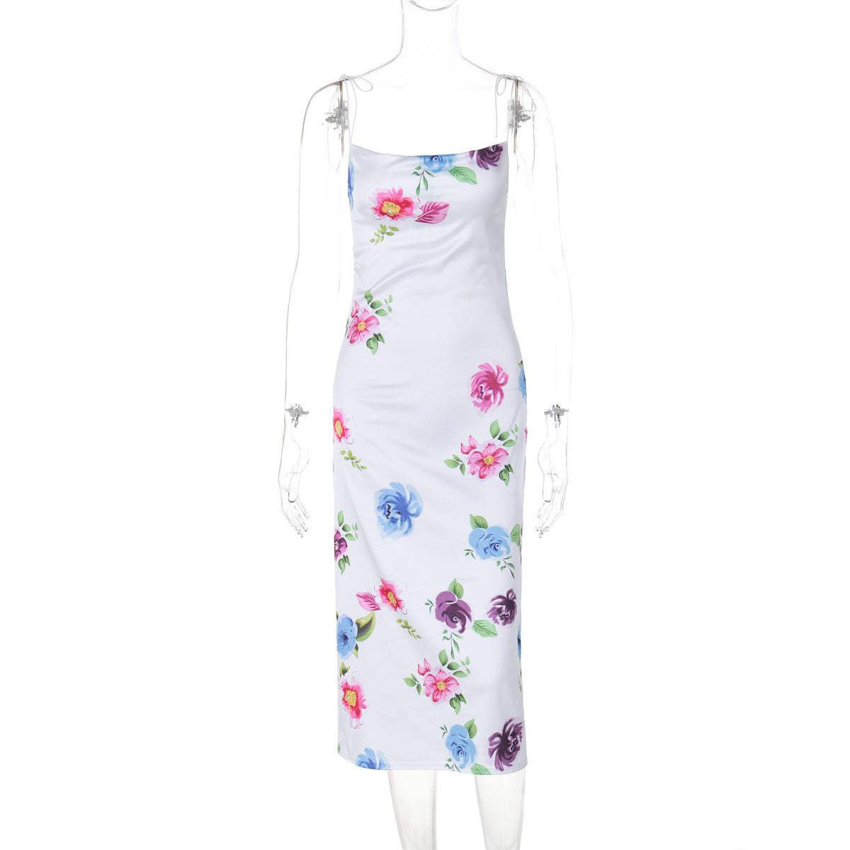 Flower Print Elegant Slim Strap Dress