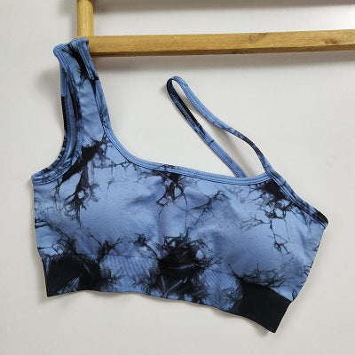 Seamless Fitness Suit High Waist Hip Lift Tie-dye Sports Bra Running Shorts