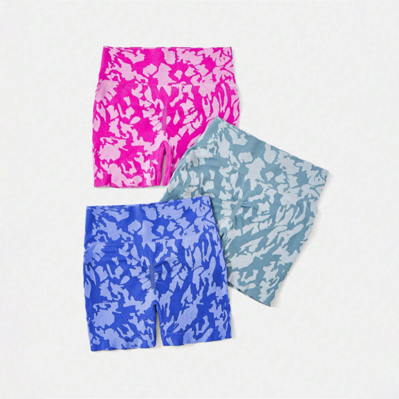 Fashion Tie-dye Tight Yoga Shorts For Women