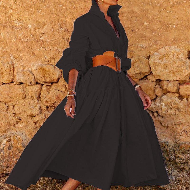 Long Sleeve Casual Mid-length Dress