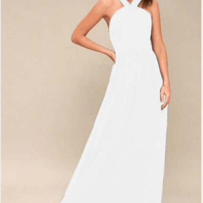 Elegant Cross Chest-wrapped Strapless Long Dress