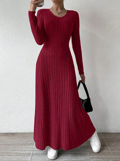 Women's Slim V-neck Dress Sweater