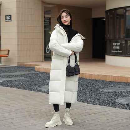 Chaqueta acolchada de algodón con aberturas laterales para mujer, cálida y de invierno