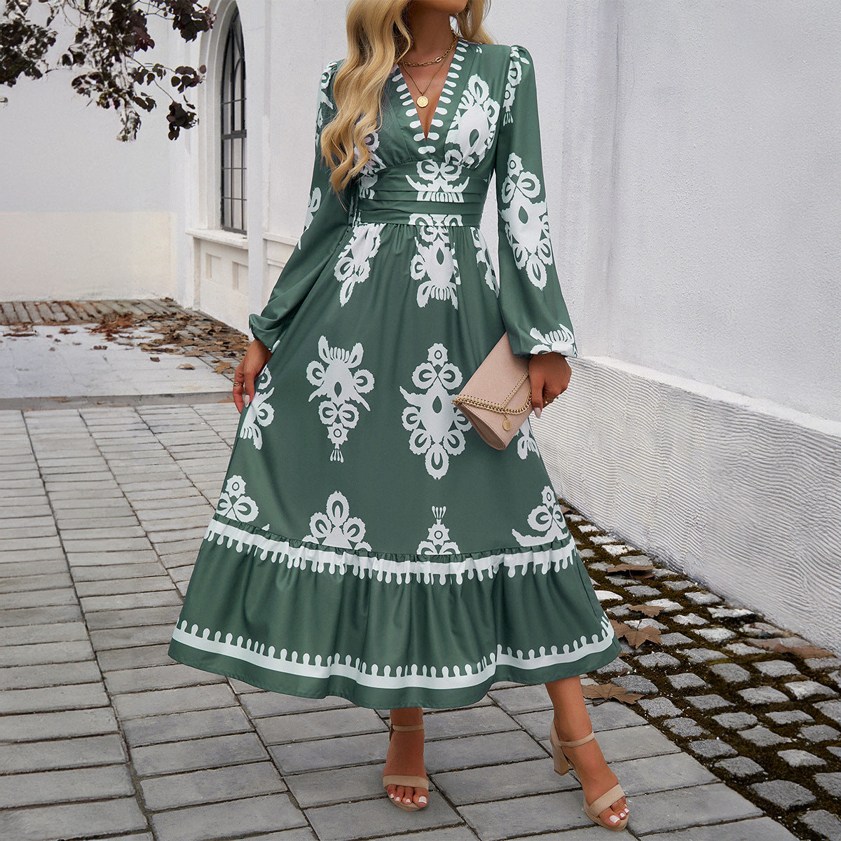 Lady Temperament Elegant Printed Dress