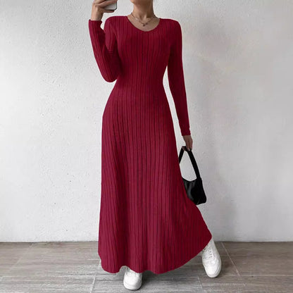 Women's Slim V-neck Dress Sweater