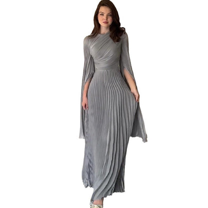 Robe de soirée longue élégante de style féerique à taille unie européenne et américaine pour femmes