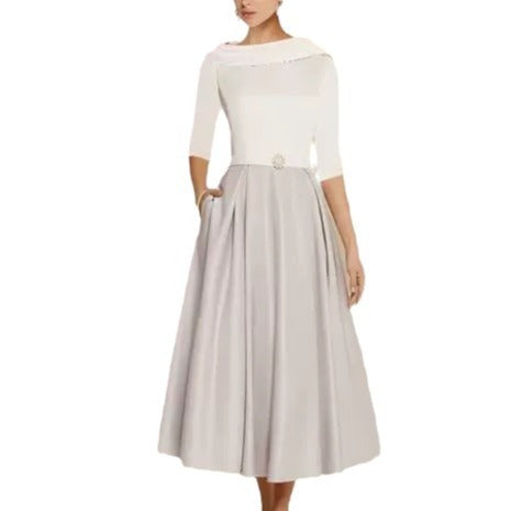 Formal Banquet Temperament Formal Daily Style Off-shoulder Half Sleeve Dress