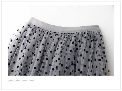 Heavy Industry Flocking Polka Dot Tulle Skirt Women