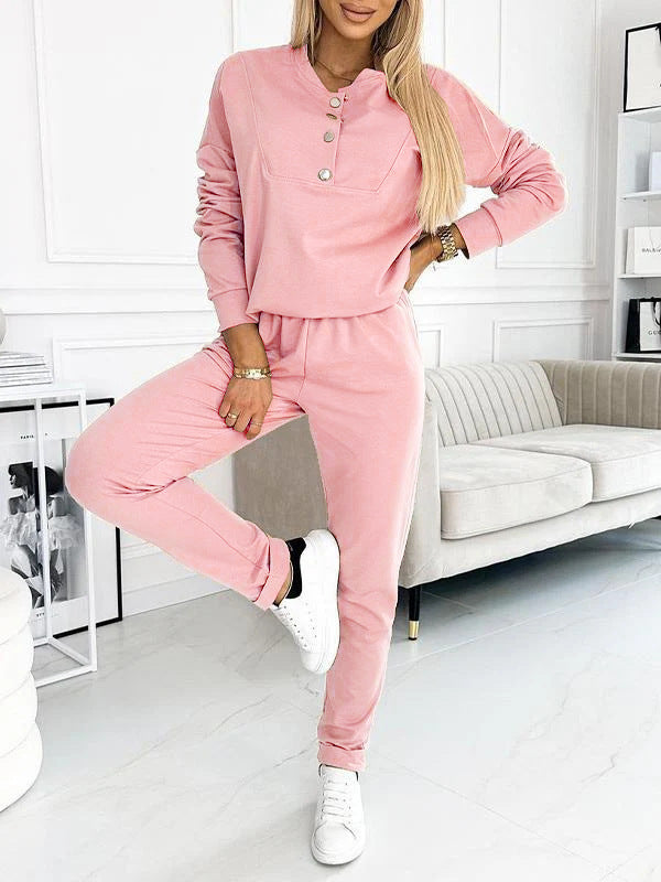 Women's Patchwork Polyester Trousers Long Sleeve Fashion