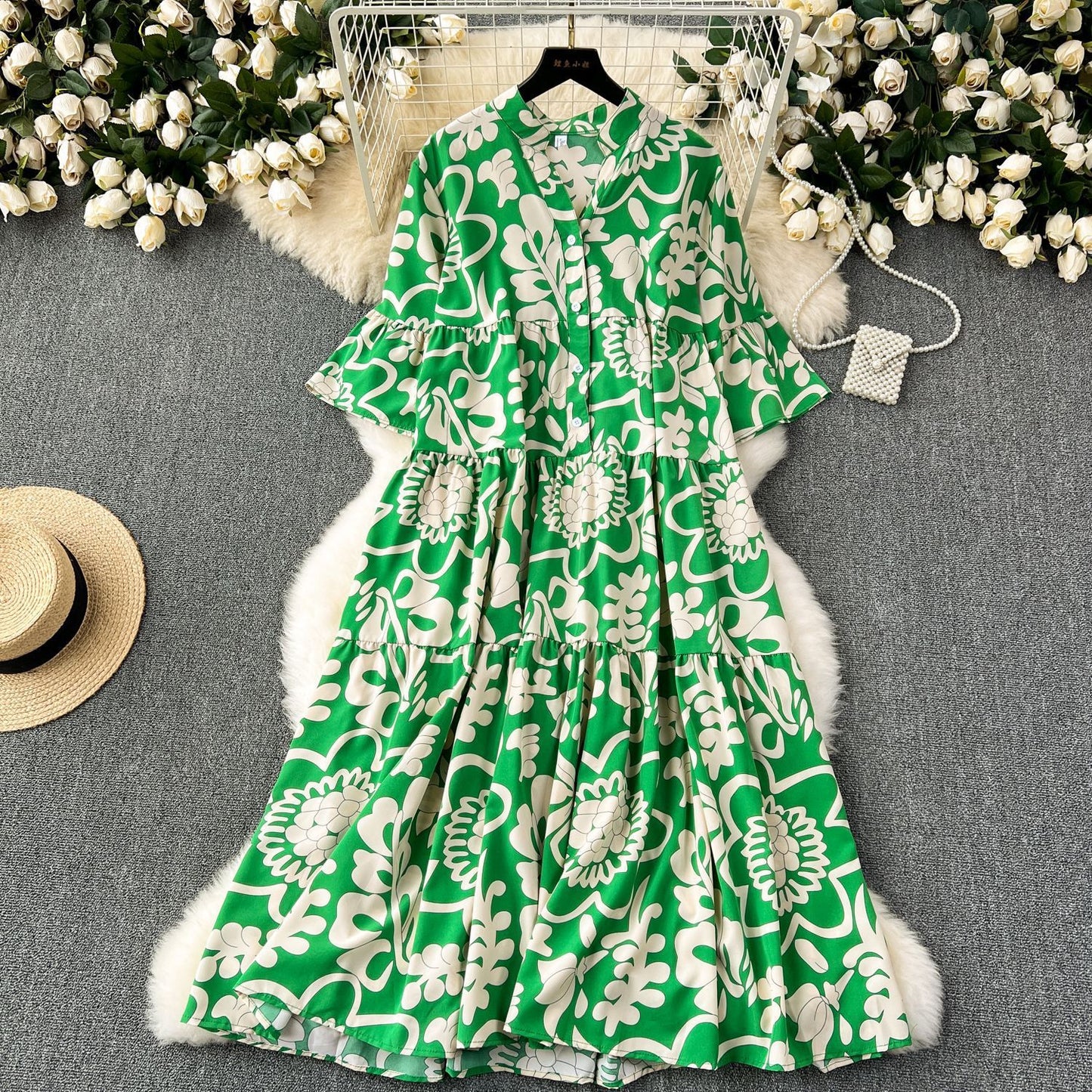 Women's Clothing Idle Style Loose Print Dress