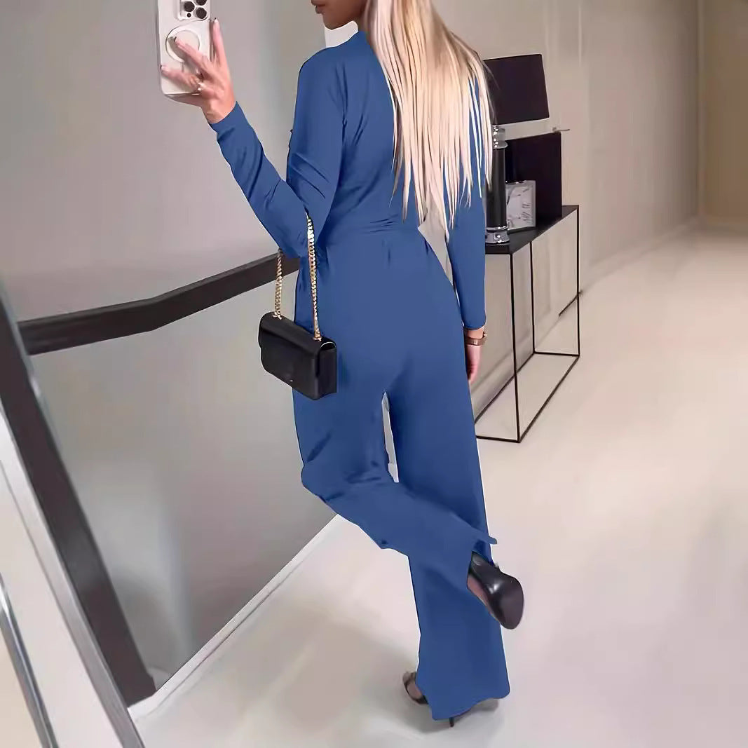 Women's Fashion Personality Solid Color Jumpsuit