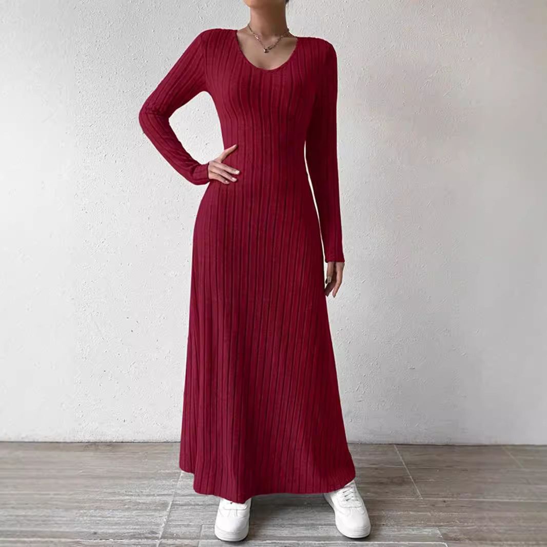 Women's Slim V-neck Dress Sweater