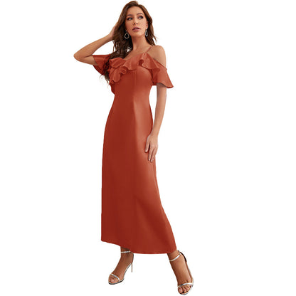 Vestido elegante informal con volantes para mujer