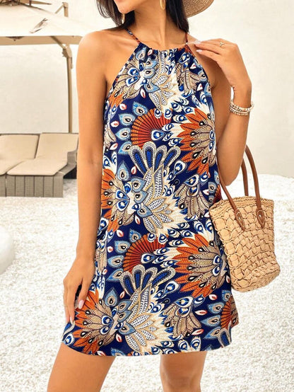 Vestido camisero con estampado de ropa de mujer europea y americana