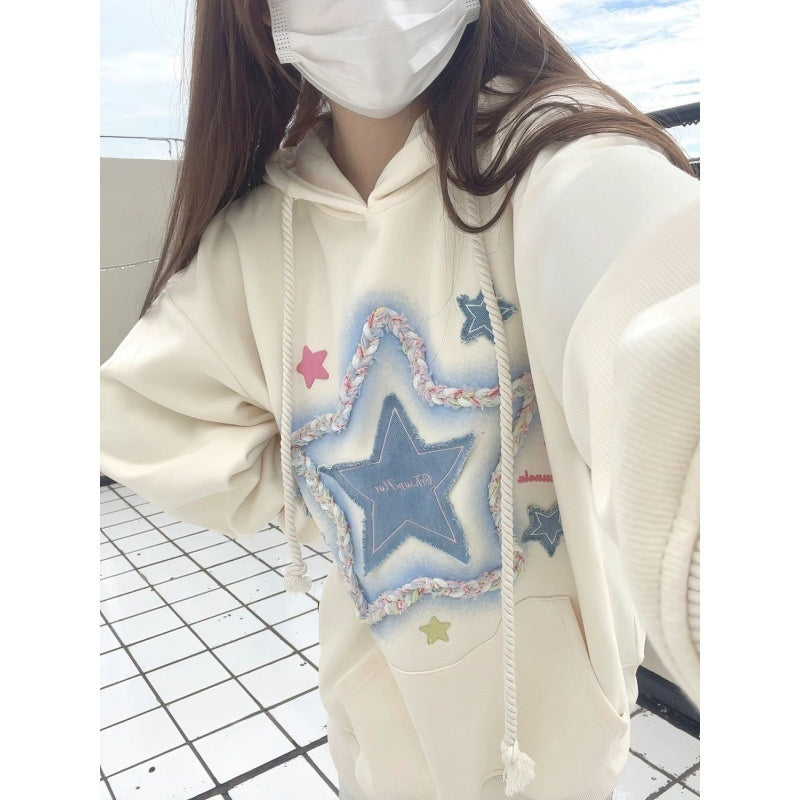 XINGX Embroidered Niche Design Hooded Sweater For Women