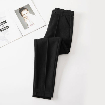 Pantalones cálidos informales para mujer para exteriores, estilo harén, con forro polar grueso