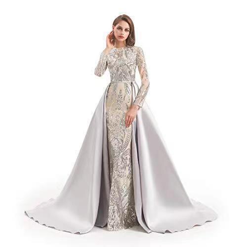 Robe de soirée longue à manches longues pour femme