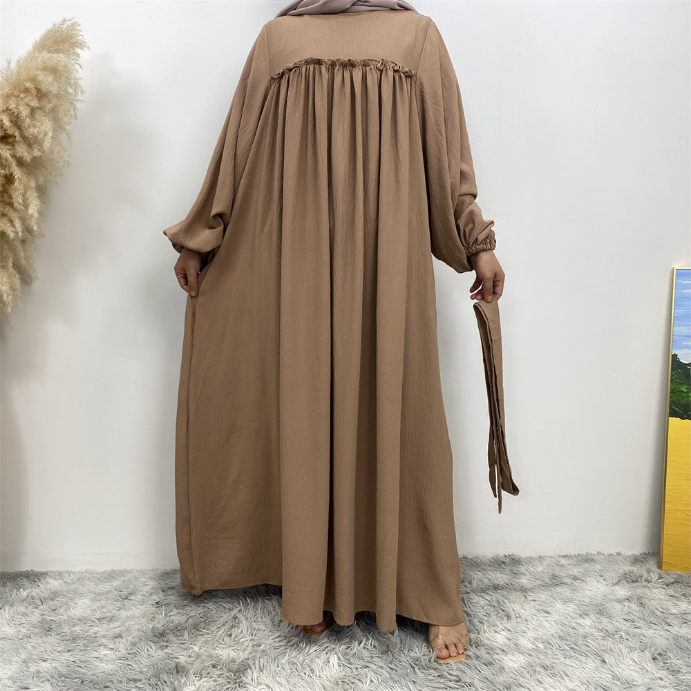 Middle East Dubai Loose Sleeves With Side Pockets Muslim Robe Dress