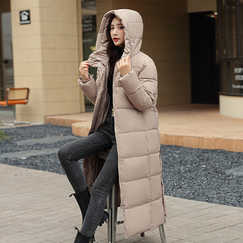 Women's Warm Winter Side Slit Cotton Padded Down Jacket