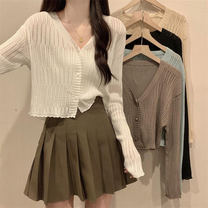 Fashion Hollowed-out Knitted Cardigan For Women