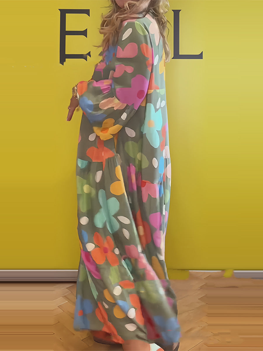 Vestido holgado con estampado de moda para mujer