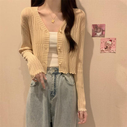 Fashion Hollowed-out Knitted Cardigan For Women