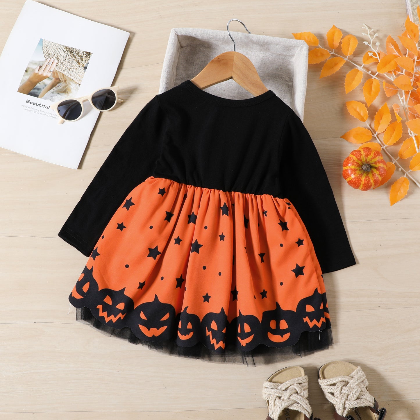 Robe en maille à manches longues pour enfants Halloween