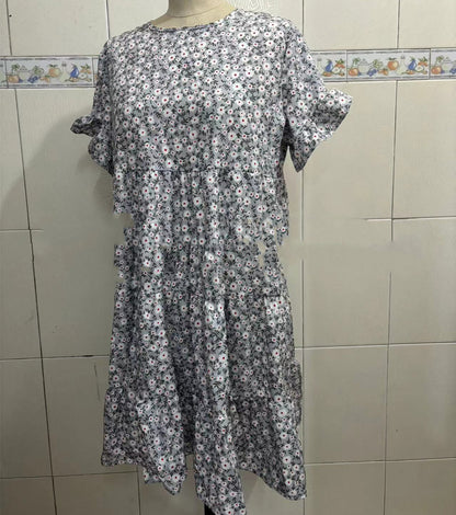 Robe d'été décontractée à col ras du cou et imprimé léopard pour femme