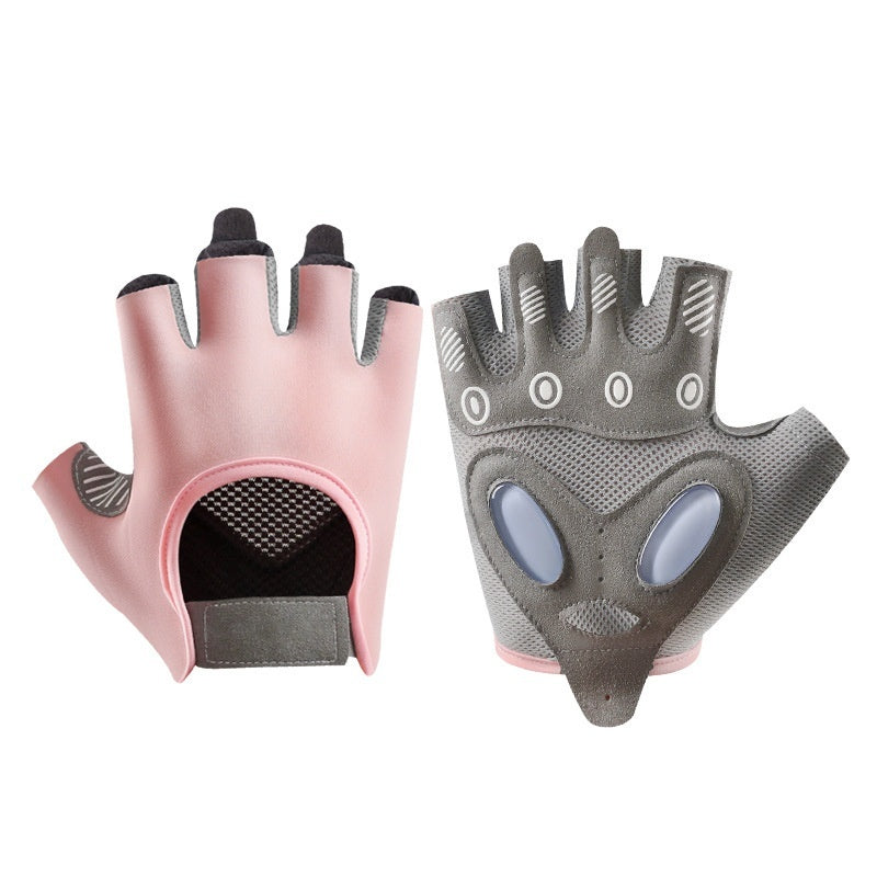 Guantes de fitness de silicona líquida engrosados ​​para entrenamiento con medio dedo para mujer