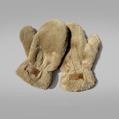 Mitaines doublées de polaire Gants chauds en peluche pour l'automne et l'hiver