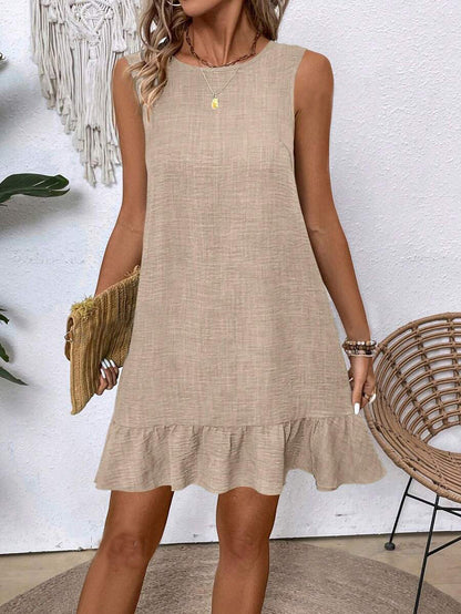 Women's Sleeveless Vest Dress Back Lace-up