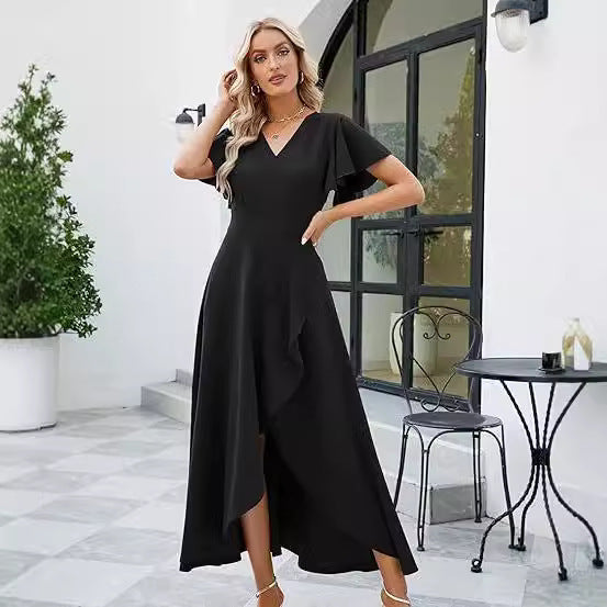 Vestido de noche de satén para mujer, estilo europeo y americano