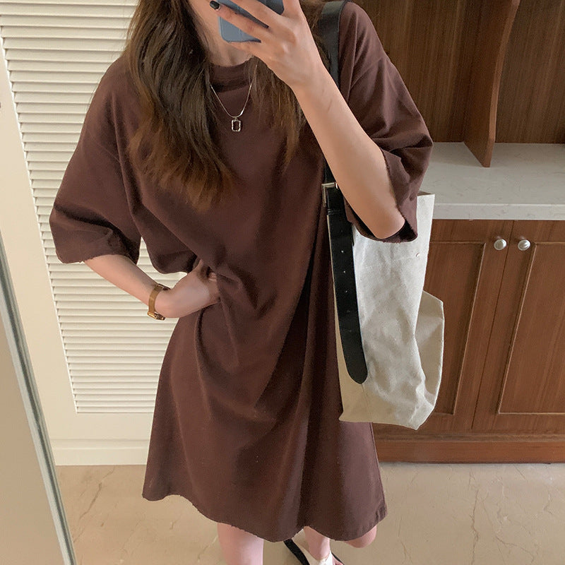 Loose Casual Mid-length Short Sleeve Dress