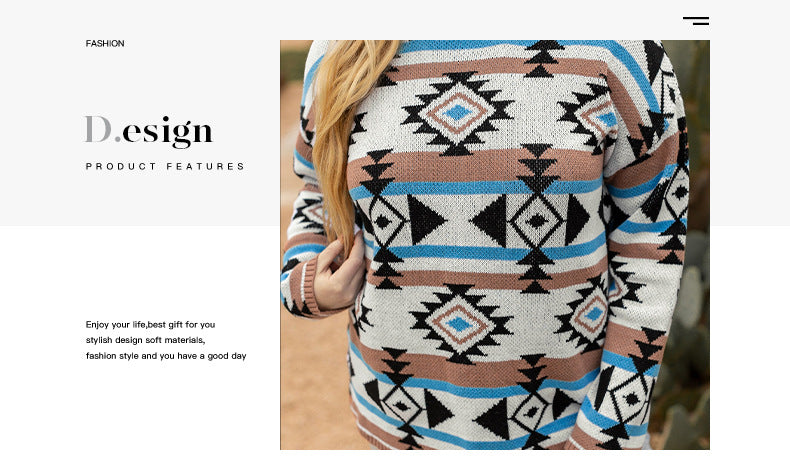 Contrast Color Sweater Cross-border Foreign Trade Casual Style Pullover