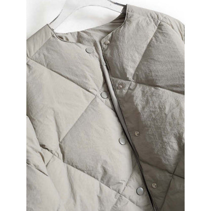 Veste courte en coton à treillis gris pour femme