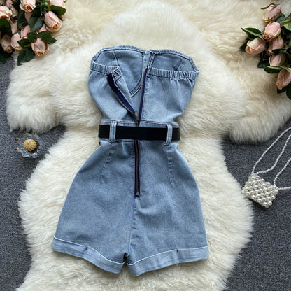 High Waist Slimming And Wide Leg Shorts Small Casual Jumpsuit