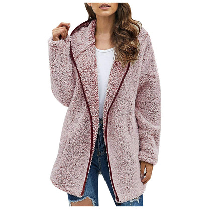 Casual Solid Color Lapel Long Sleeve Sweater