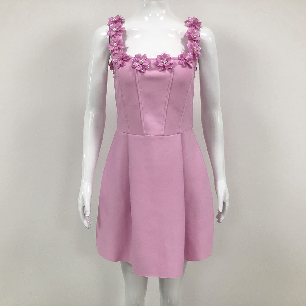 Vestido de tirantes con flores para mujer, moda informal